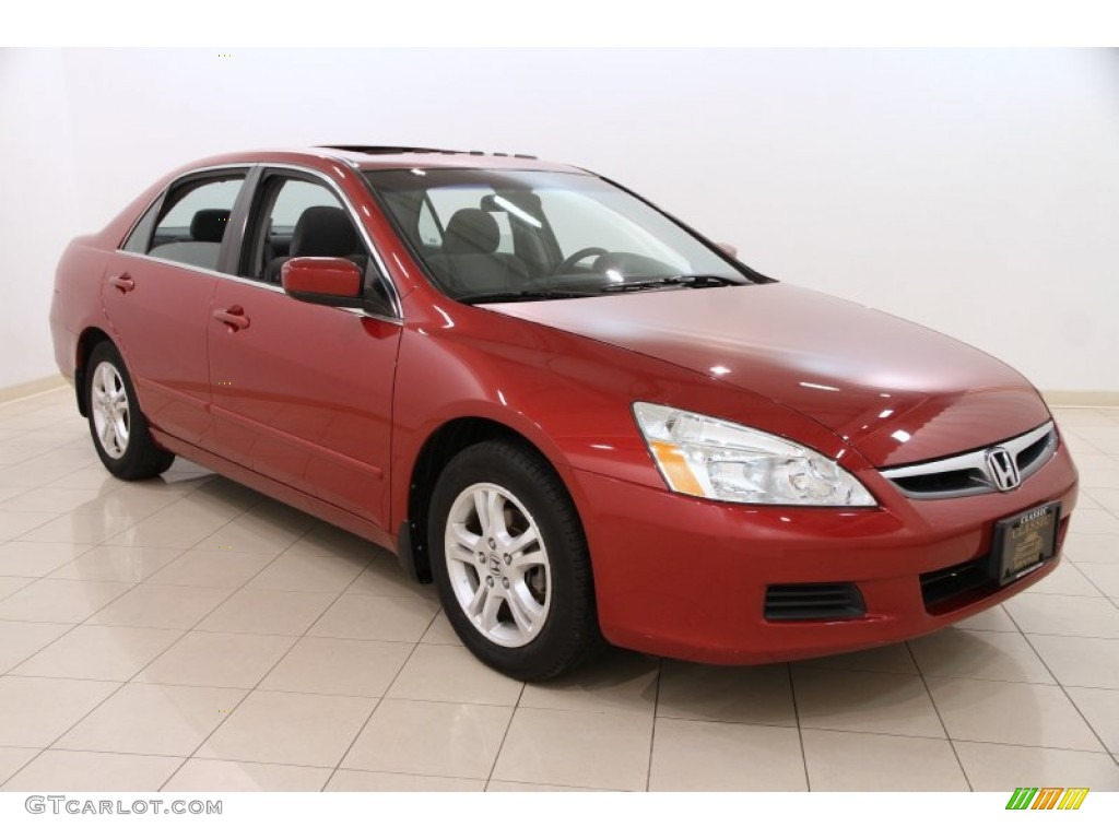 2007 Accord EX Sedan - Moroccan Red Pearl / Gray photo #1