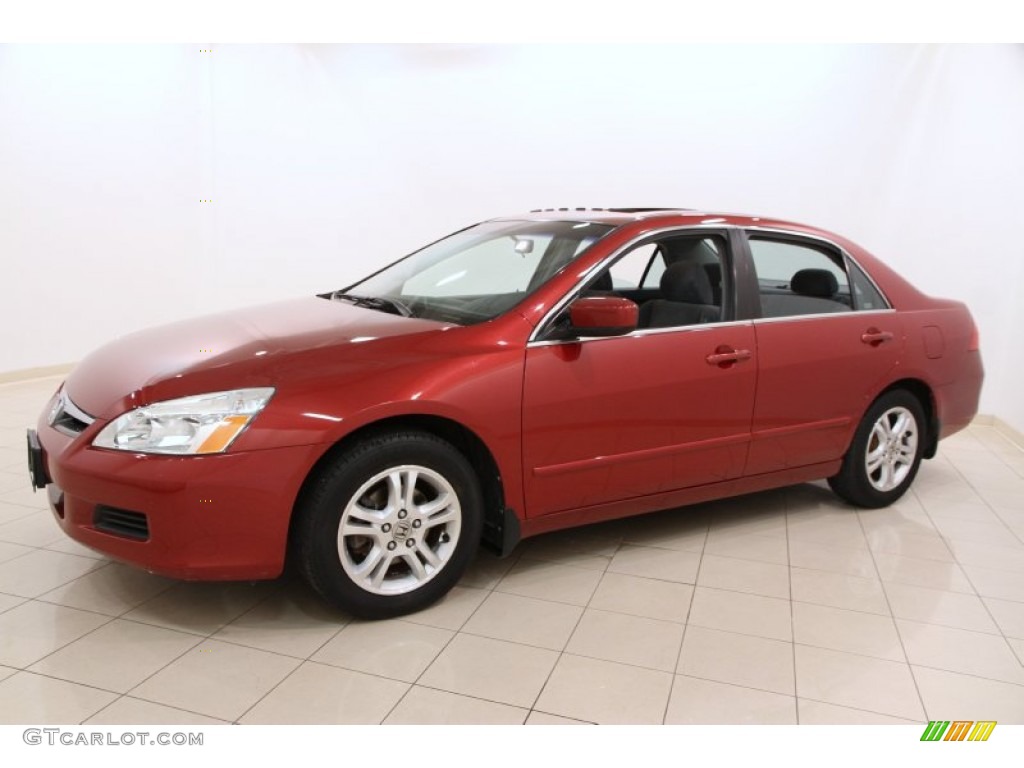 2007 Accord EX Sedan - Moroccan Red Pearl / Gray photo #3