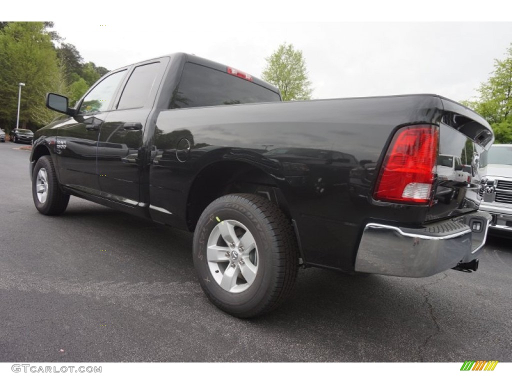 2015 1500 Tradesman Quad Cab 4x4 - Brilliant Black Crystal Pearl / Black/Diesel Gray photo #2