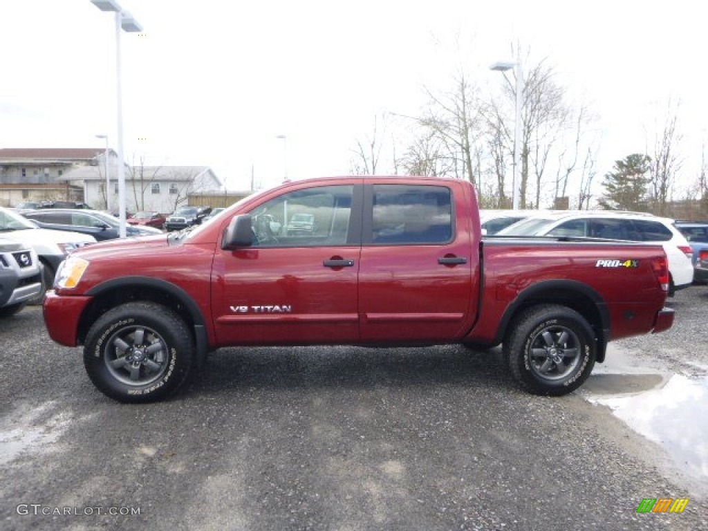 Cayenne Red 2015 Nissan Titan PRO-4X Crew Cab 4x4 Exterior Photo #103004358