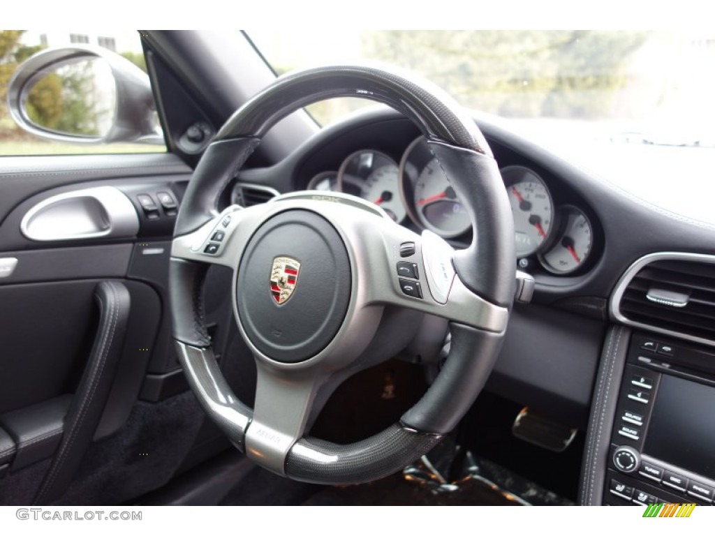 2010 Porsche 911 Turbo Coupe Black Steering Wheel Photo #103010047