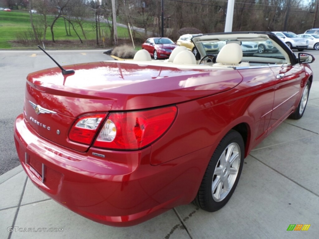 2008 Sebring Limited Convertible - Inferno Red Crystal Pearl / Medium Pebble Beige/Cream photo #5