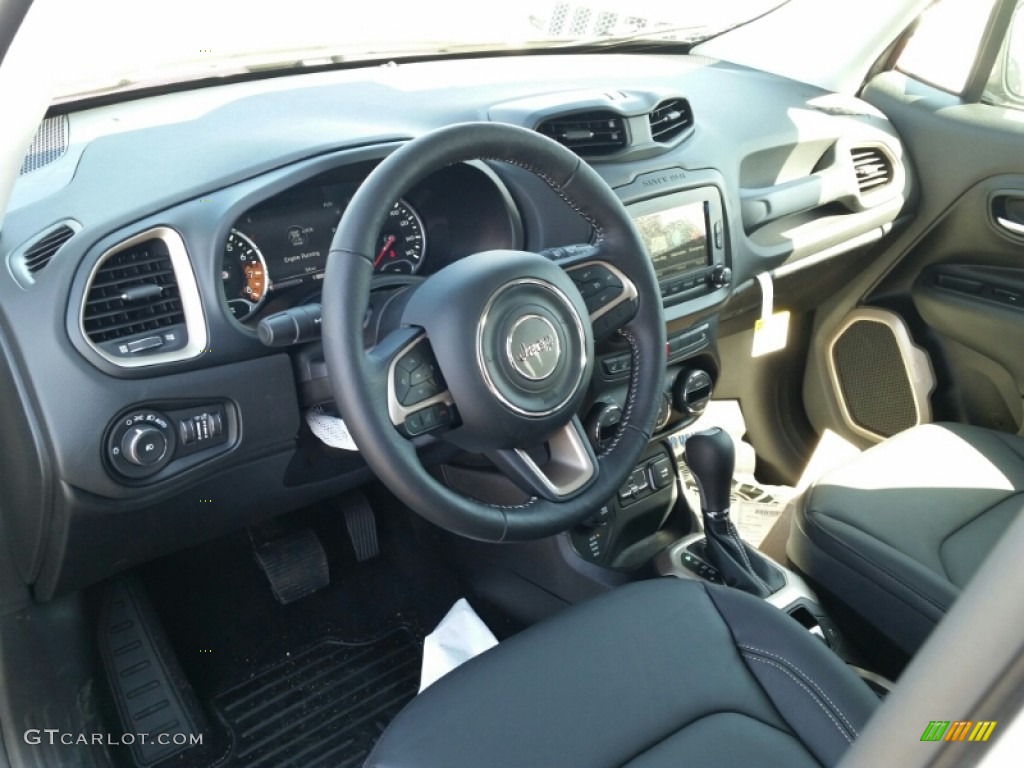 Black Interior 2015 Jeep Renegade Limited 4x4 Photo #103021356