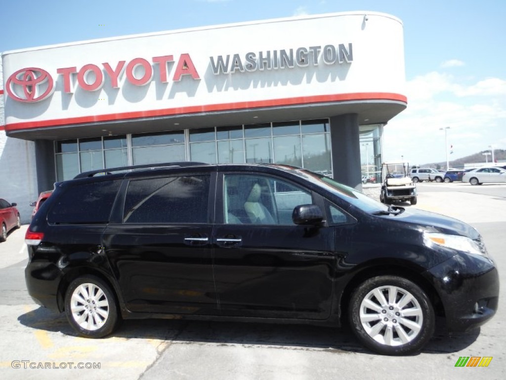 2011 Sienna XLE AWD - Black / Bisque photo #2