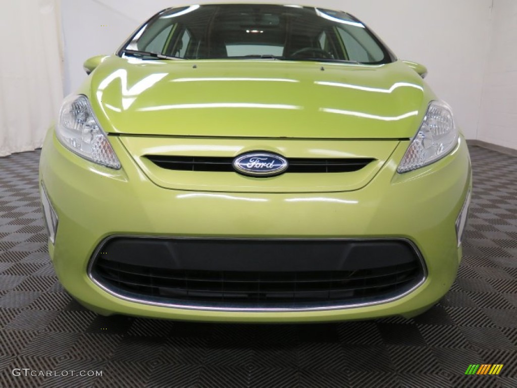 2013 Fiesta Titanium Hatchback - Lime Squeeze / Charcoal Black Leather photo #2