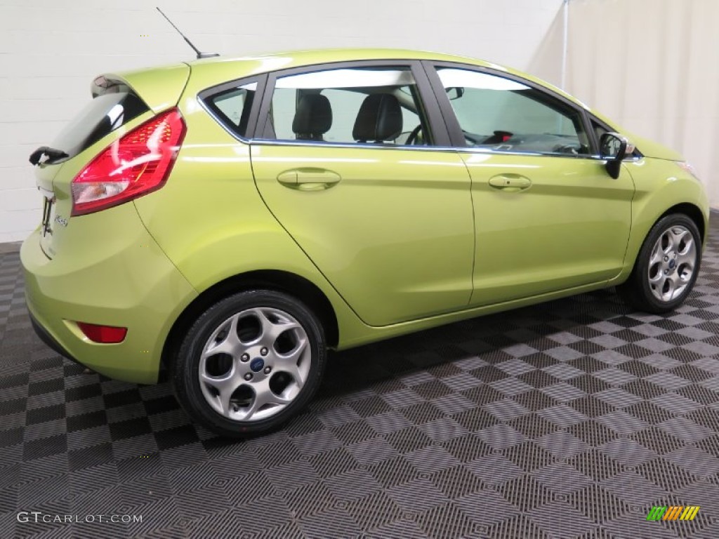 2013 Fiesta Titanium Hatchback - Lime Squeeze / Charcoal Black Leather photo #4