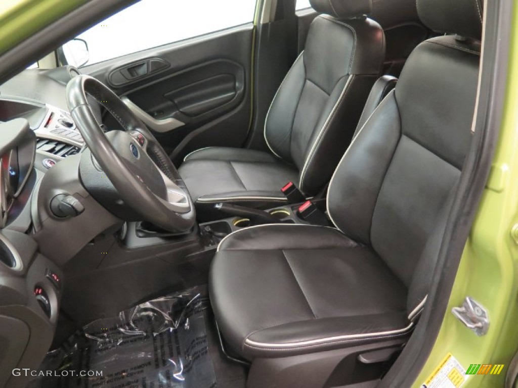 2013 Fiesta Titanium Hatchback - Lime Squeeze / Charcoal Black Leather photo #7