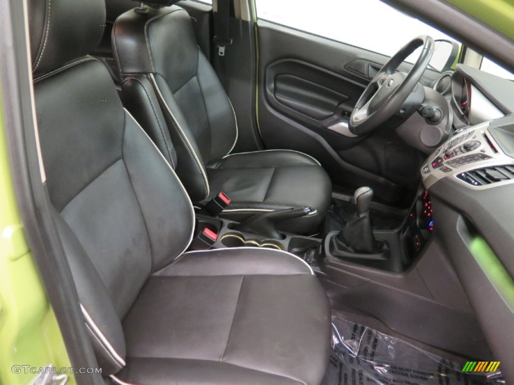 2013 Fiesta Titanium Hatchback - Lime Squeeze / Charcoal Black Leather photo #10