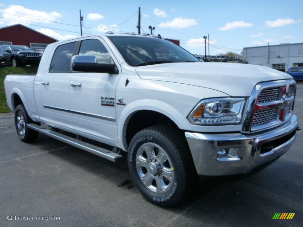 2015 2500 Laramie Mega Cab 4x4 - Bright White / Canyon Brown/Light Frost Beige photo #7