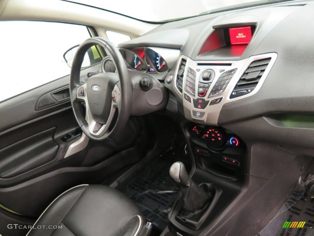 2013 Fiesta Titanium Hatchback - Lime Squeeze / Charcoal Black Leather photo #16