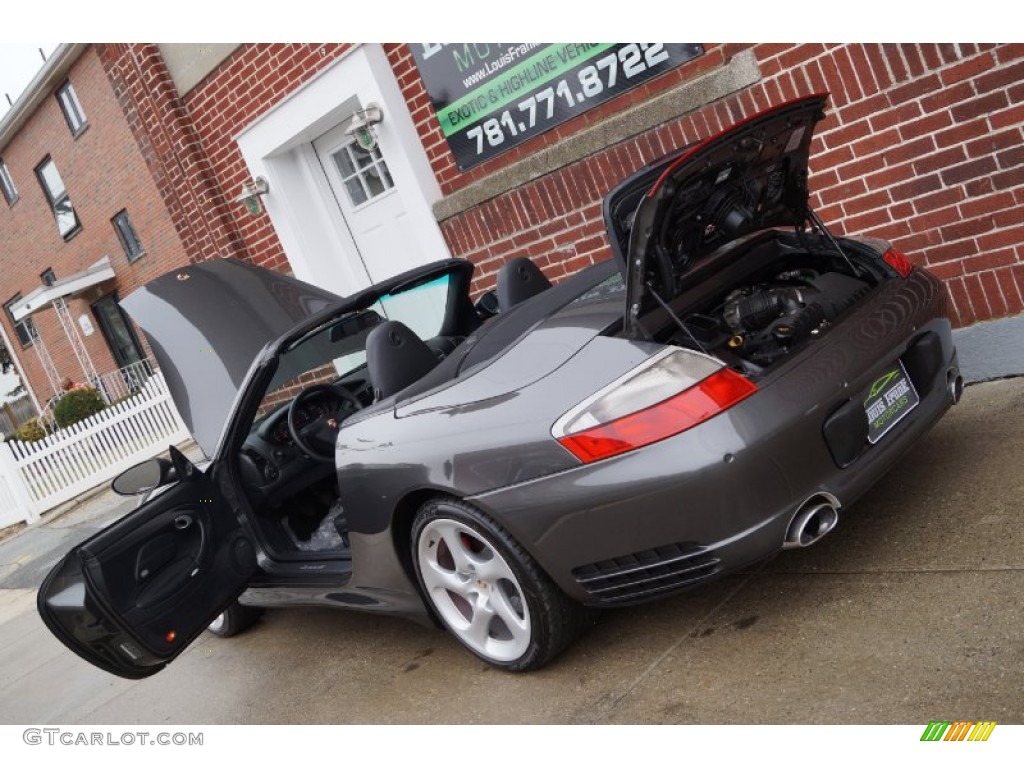 2004 911 Carrera 4S Cabriolet - Slate Grey Metallic / Black photo #43
