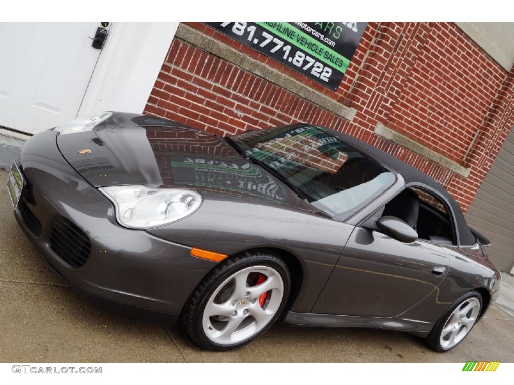 2004 911 Carrera 4S Cabriolet - Slate Grey Metallic / Black photo #92