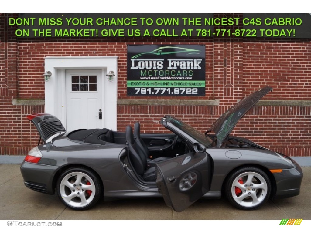 2004 911 Carrera 4S Cabriolet - Slate Grey Metallic / Black photo #118