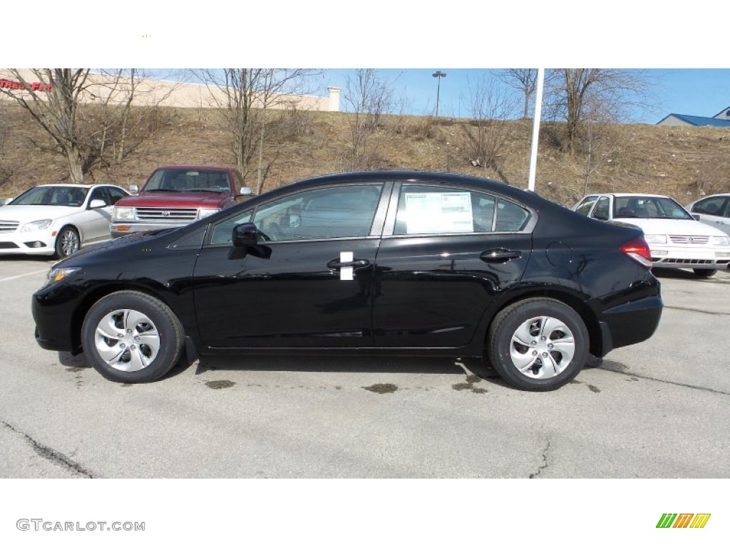 Crystal Black Pearl 2015 Honda Civic LX Sedan Exterior Photo #103032234