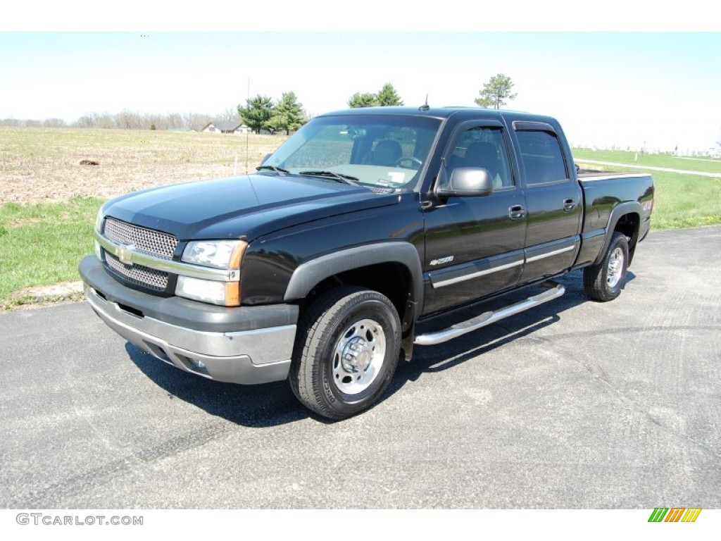 Black 2004 Chevrolet Silverado 2500HD LT Crew Cab 4x4 Exterior Photo #103045161