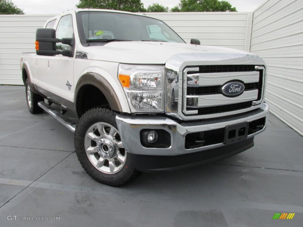 2015 F250 Super Duty Lariat Crew Cab 4x4 - White Platinum / Adobe photo #1