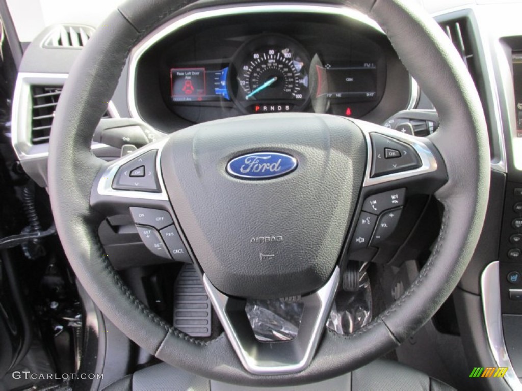 2015 Ford Edge Titanium Ebony Steering Wheel Photo #103047180