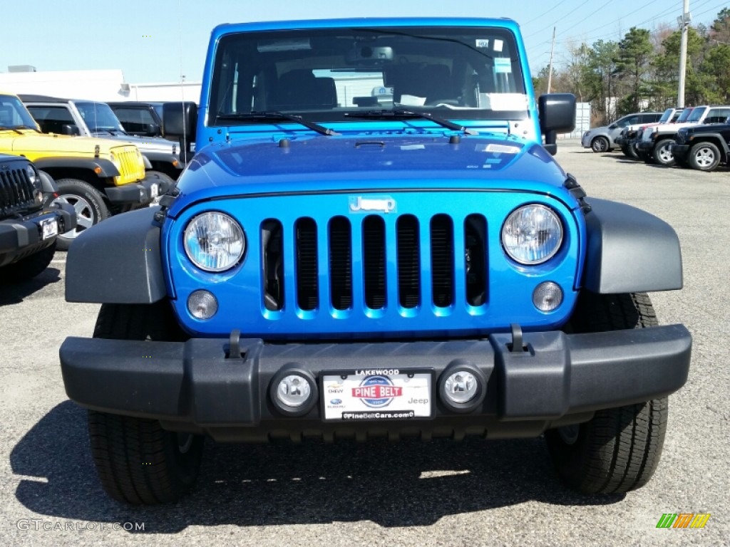 2015 Wrangler Sport 4x4 - Hydro Blue Pearl / Black photo #2