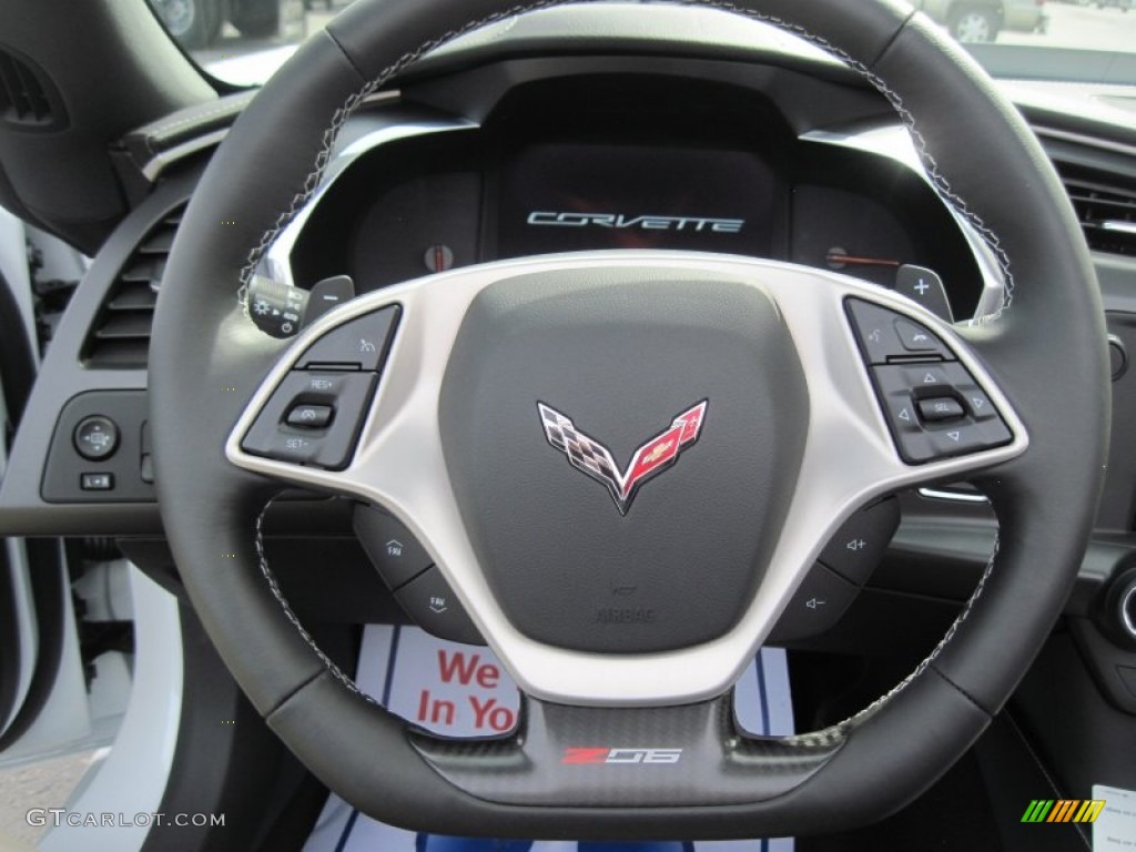 2015 Chevrolet Corvette Z06 Convertible Jet Black Steering Wheel Photo #103056984