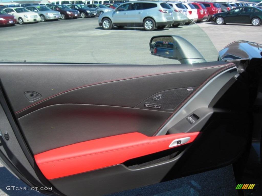 2015 Chevrolet Corvette Stingray Coupe Adrenaline Red Door Panel Photo #103058832