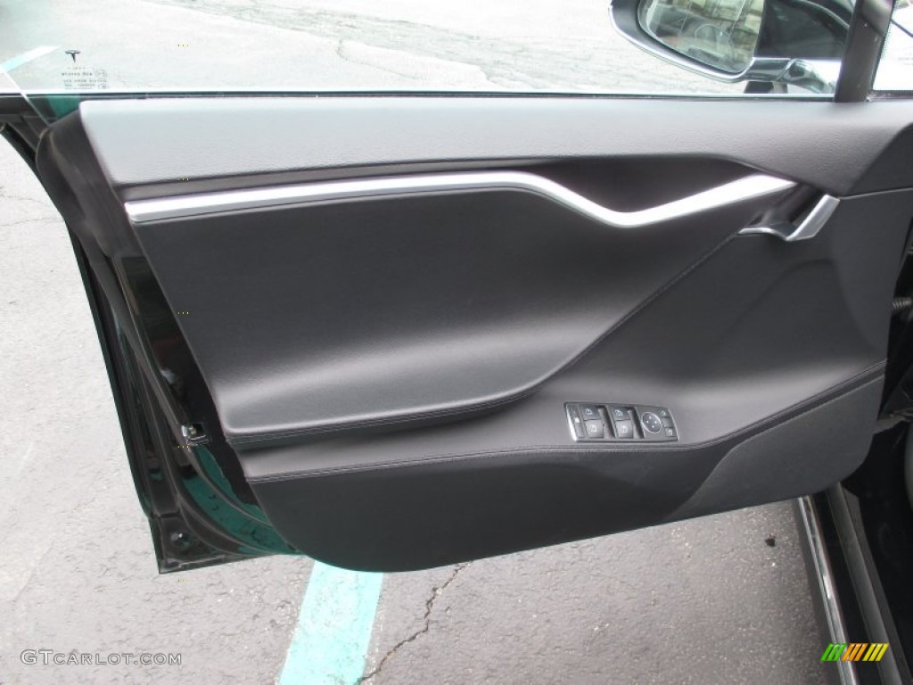 2013 Tesla Model S P85 Performance Black Door Panel Photo #103064619