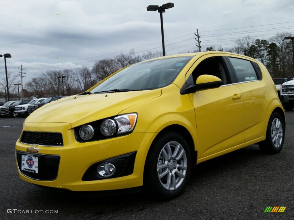 2015 Sonic LT Hatchback - Bright Yellow / Jet Black/Dark Titanium photo #1