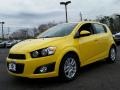 2015 Bright Yellow Chevrolet Sonic LT Hatchback  photo #1