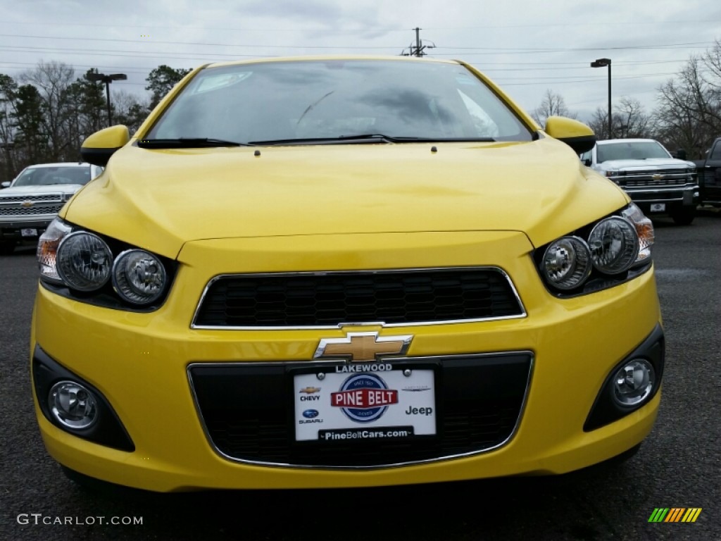 2015 Sonic LT Hatchback - Bright Yellow / Jet Black/Dark Titanium photo #2