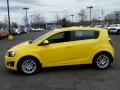 Bright Yellow 2015 Chevrolet Sonic LT Hatchback Exterior