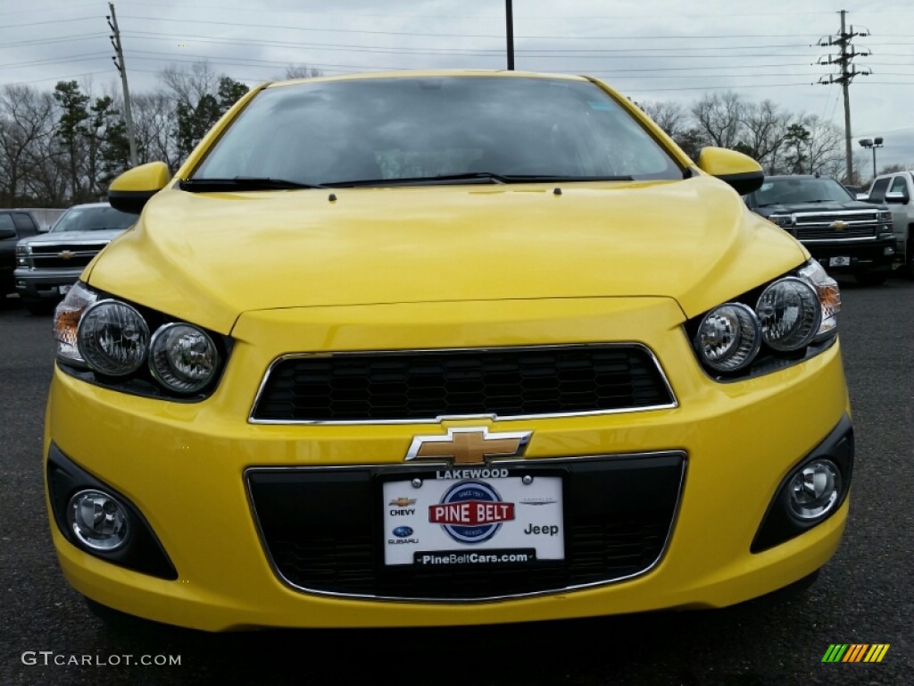 2015 Sonic LT Hatchback - Bright Yellow / Jet Black/Dark Titanium photo #2