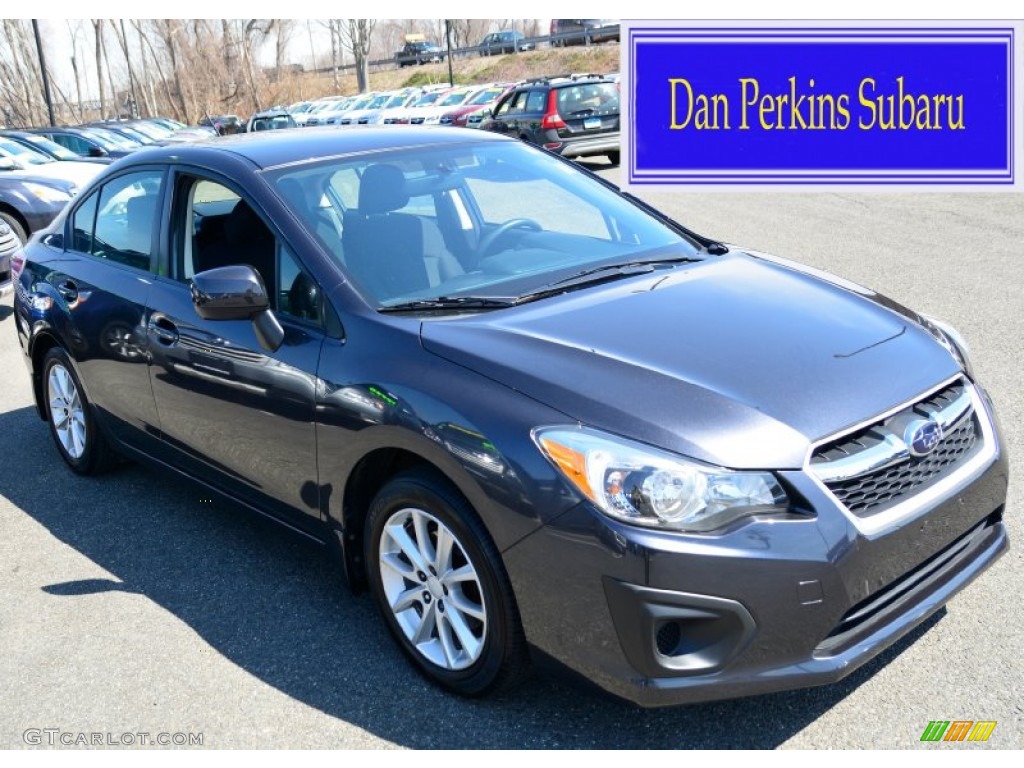 2012 Impreza 2.0i Premium 4 Door - Dark Gray Metallic / Black photo #1