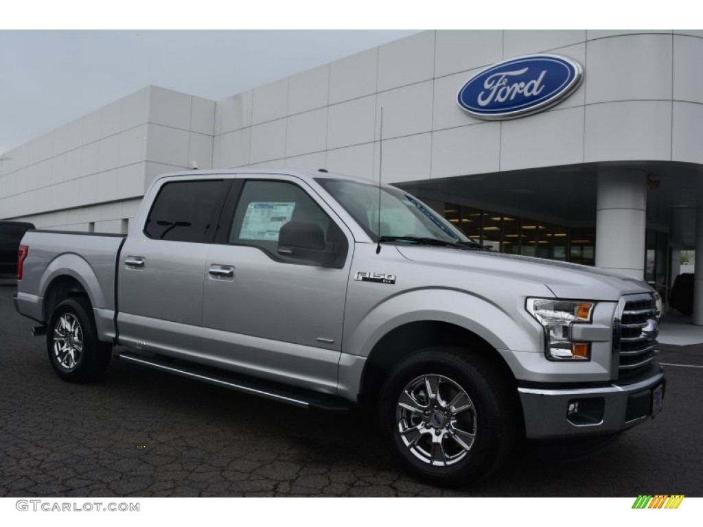 2015 F150 XLT SuperCrew - Ingot Silver Metallic / Medium Earth Gray photo #1