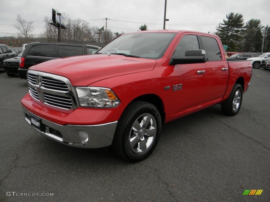 2014 1500 Big Horn Crew Cab 4x4 - Flame Red / Black/Diesel Gray photo #1