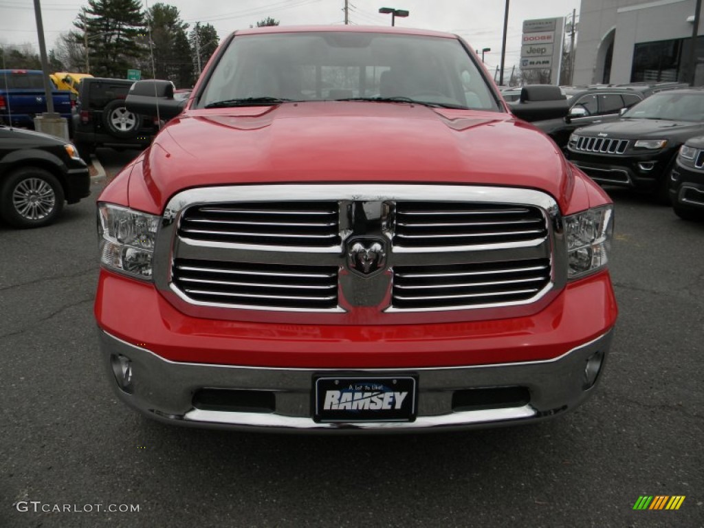2014 1500 Big Horn Crew Cab 4x4 - Flame Red / Black/Diesel Gray photo #2