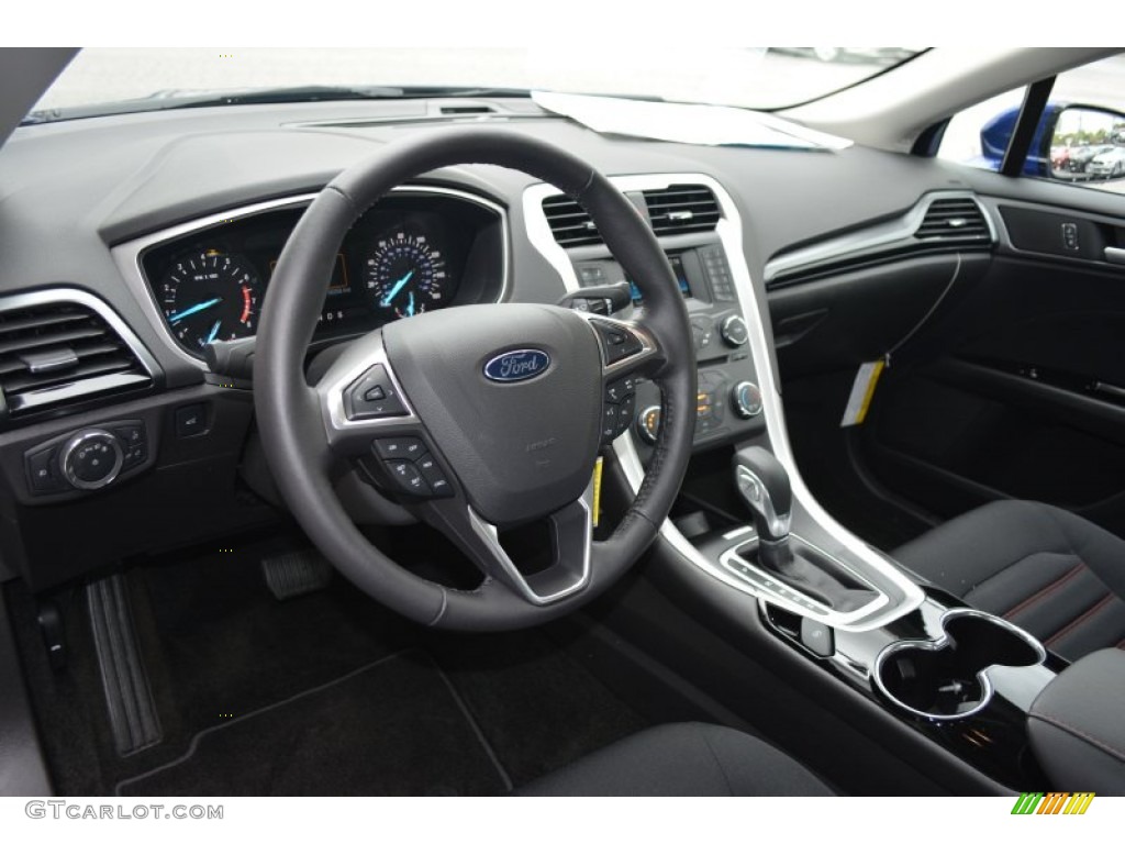 2015 Fusion SE - Deep Impact Blue Metallic / Charcoal Black photo #8