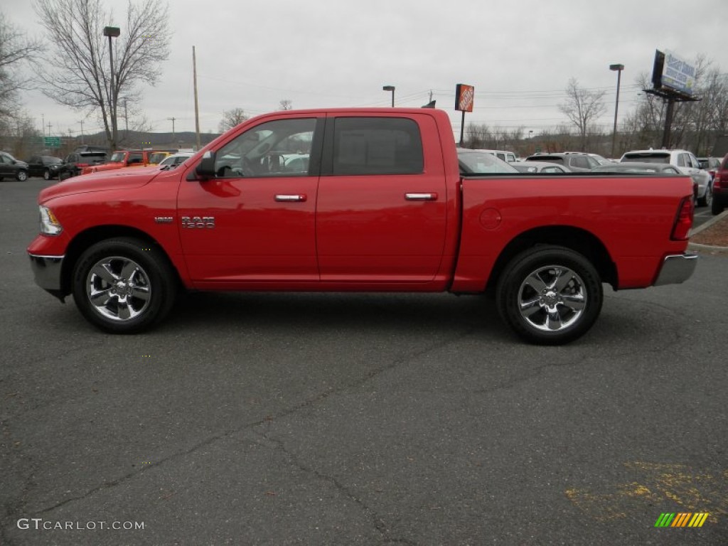 2014 1500 Big Horn Crew Cab 4x4 - Flame Red / Black/Diesel Gray photo #10