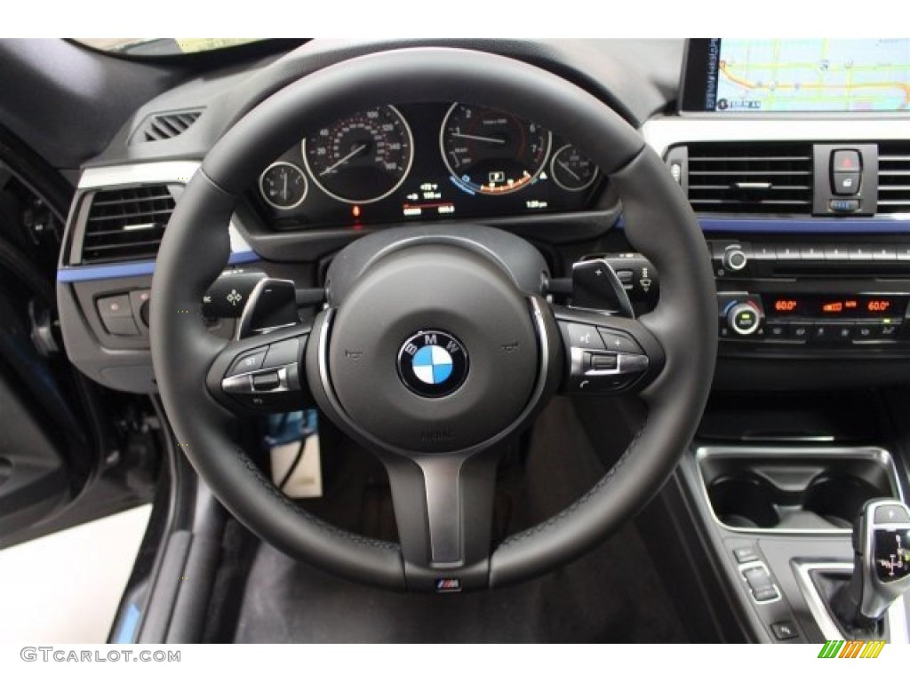 2015 BMW 3 Series 335i xDrive Gran Turismo Black Steering Wheel Photo #103080021