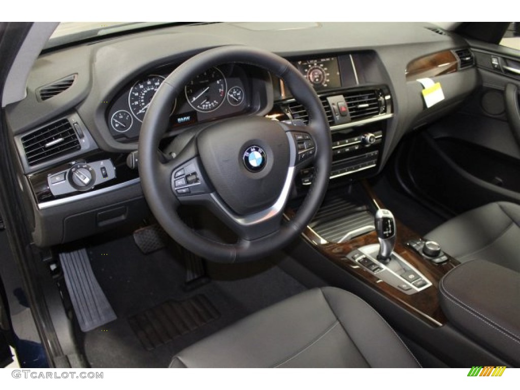 Black Interior 2015 BMW X3 sDrive28i Photo #103080225