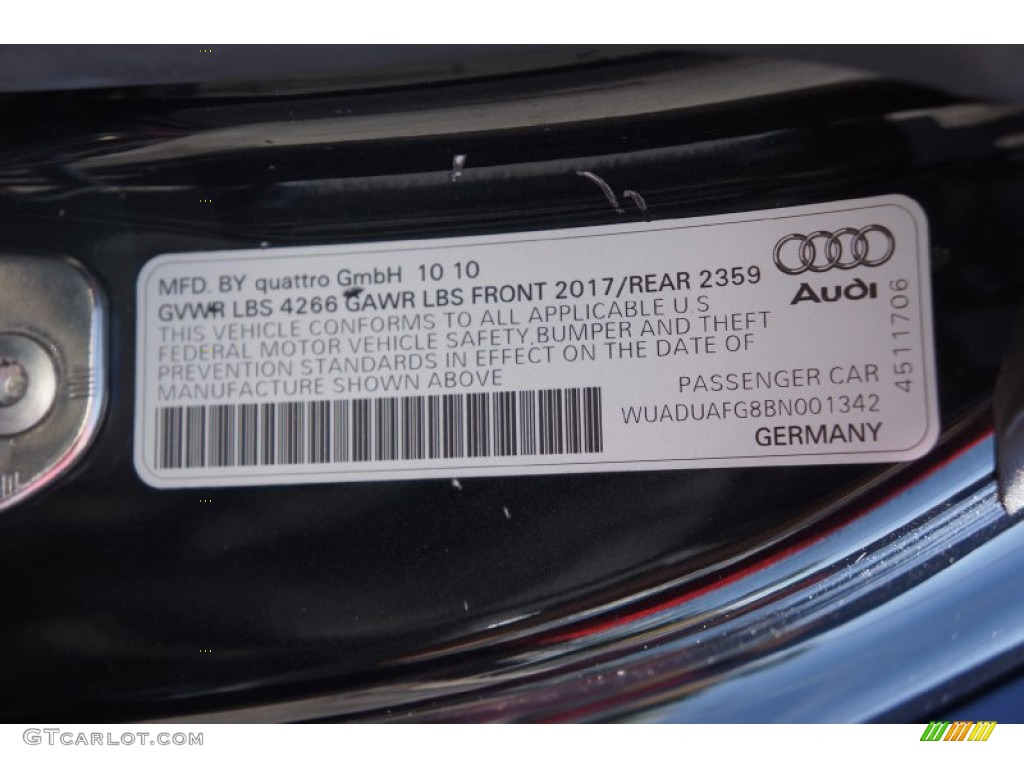 2011 R8 4.2 FSI quattro - Phantom Black Pearl Effect / Black Fine Nappa Leather photo #22