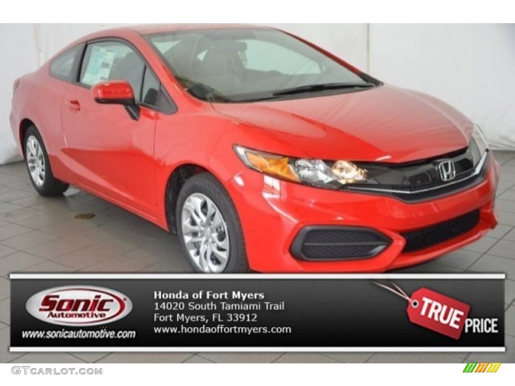 2015 Civic LX Coupe - Crimson Pearl / Gray photo #1