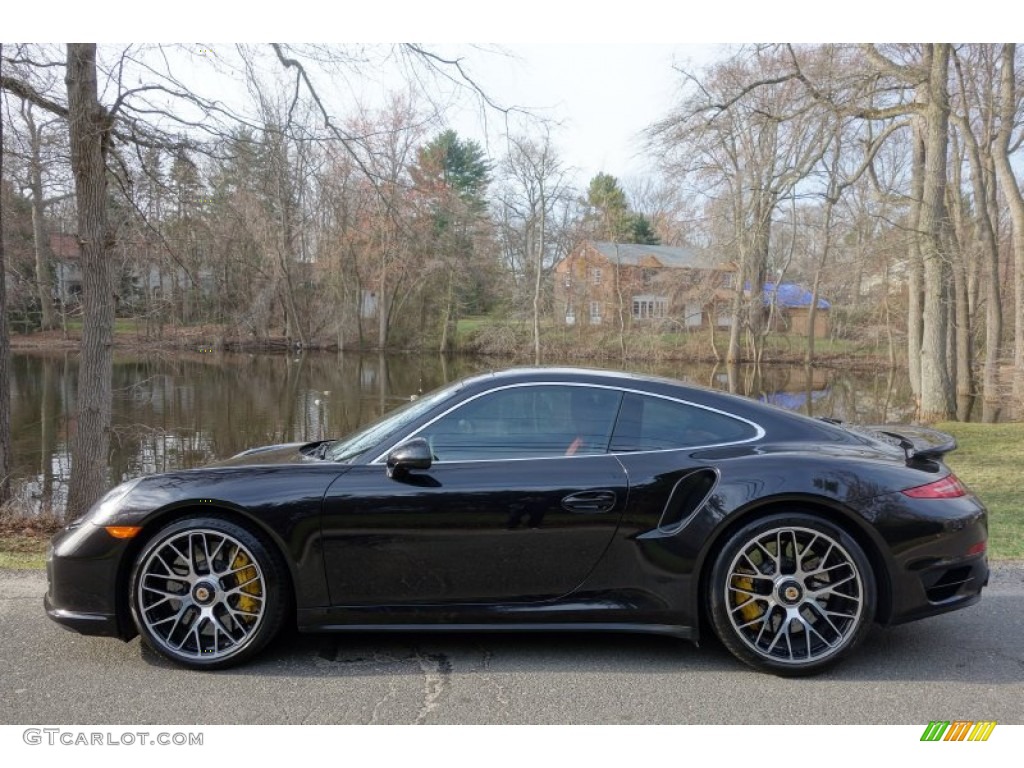 Basalt Black Metallic 2014 Porsche 911 Turbo S Coupe Exterior Photo #103088726