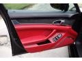 Black/Carrera Red 2014 Porsche Panamera Turbo Door Panel