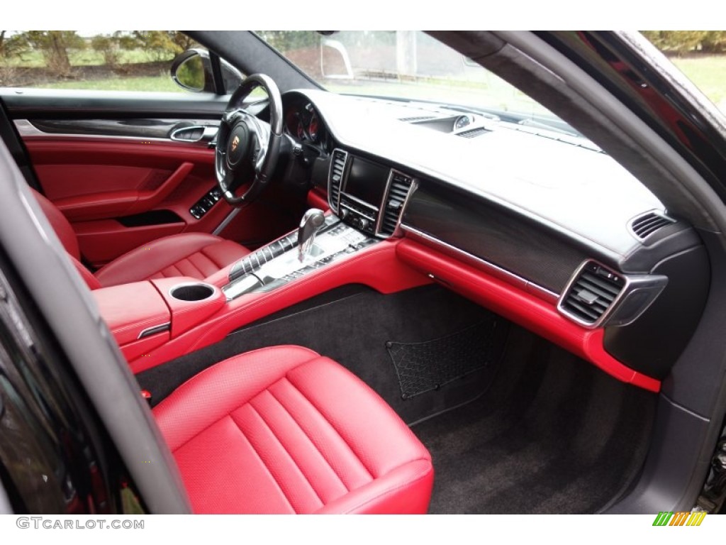 Black/Carrera Red Interior 2014 Porsche Panamera Turbo Photo #103090373