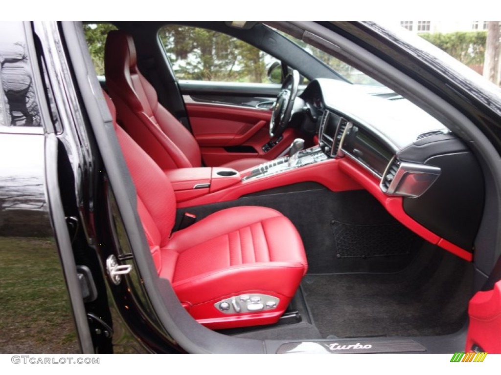 Black/Carrera Red Interior 2014 Porsche Panamera Turbo Photo #103090400