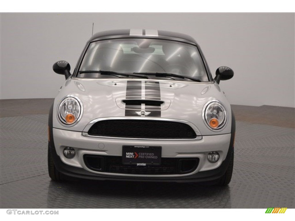 2014 Cooper S Coupe - White Silver Metallic / Carbon Black photo #8