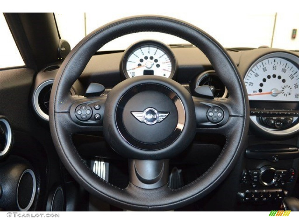2014 Mini Cooper S Coupe Carbon Black Steering Wheel Photo #103093562