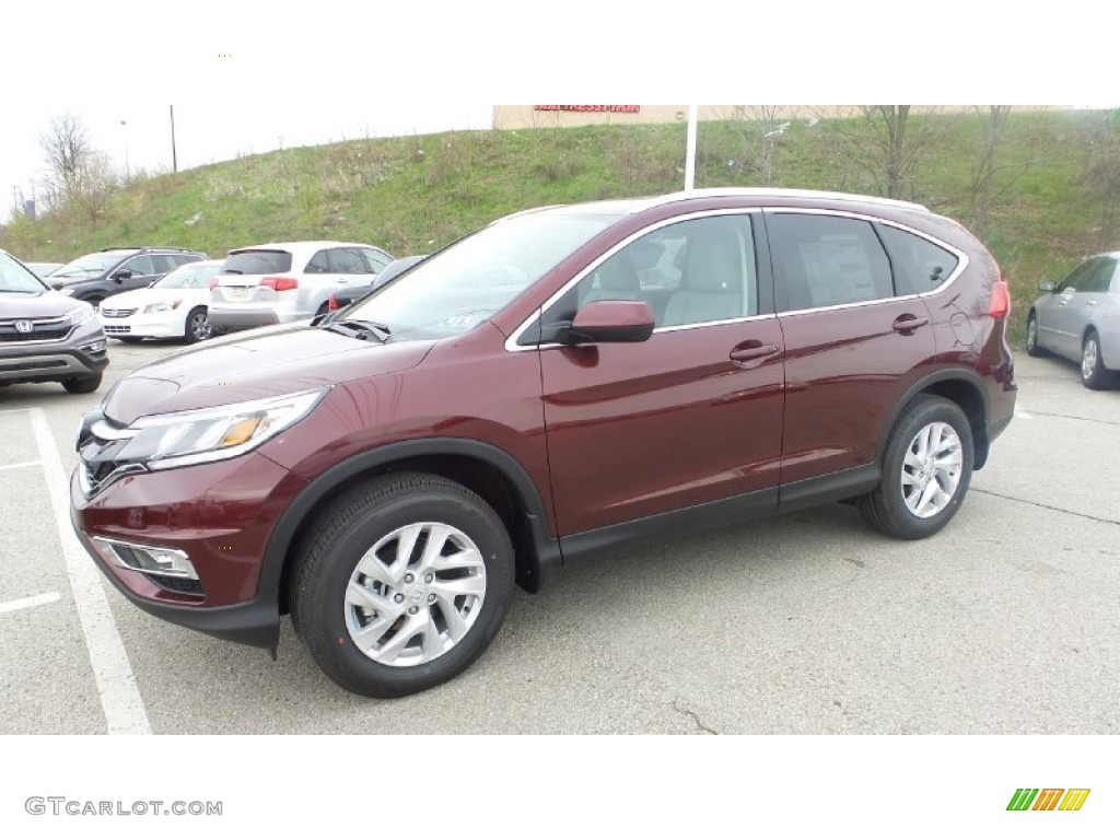 2015 CR-V EX-L - Basque Red Pearl II / Gray photo #2
