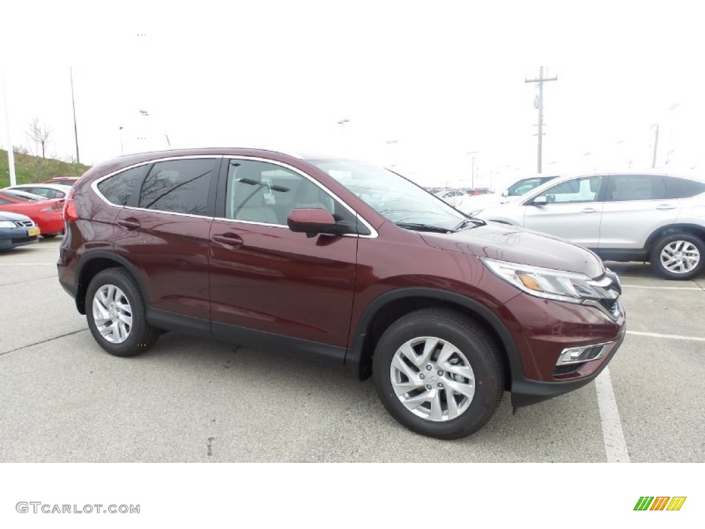 2015 CR-V EX-L - Basque Red Pearl II / Gray photo #8