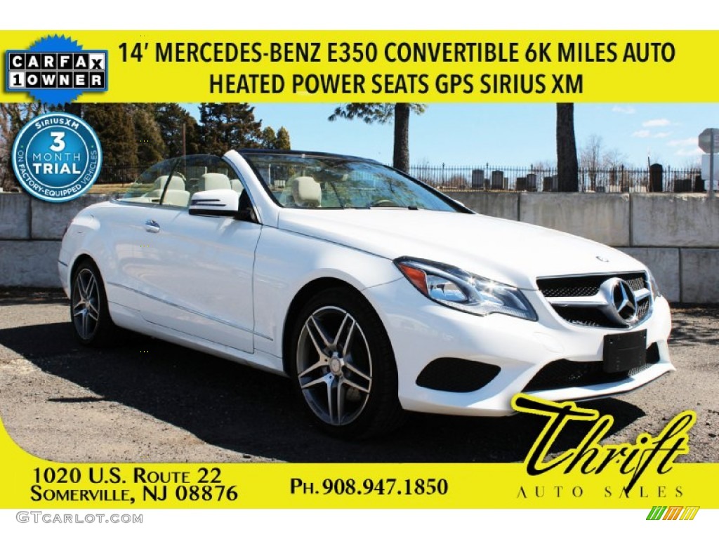 2014 E 350 Cabriolet - Diamond White Metallic / Natural Beige/Black photo #1