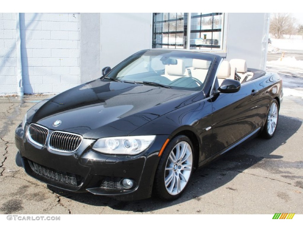 2011 3 Series 335i Convertible - Black Sapphire Metallic / Oyster/Black Dakota Leather photo #2